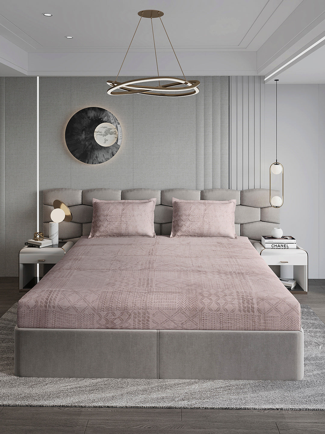 267 GSM 100% Polyester King Bed 1 Bedsheet with 2 Pillow Cover (Master Piece)