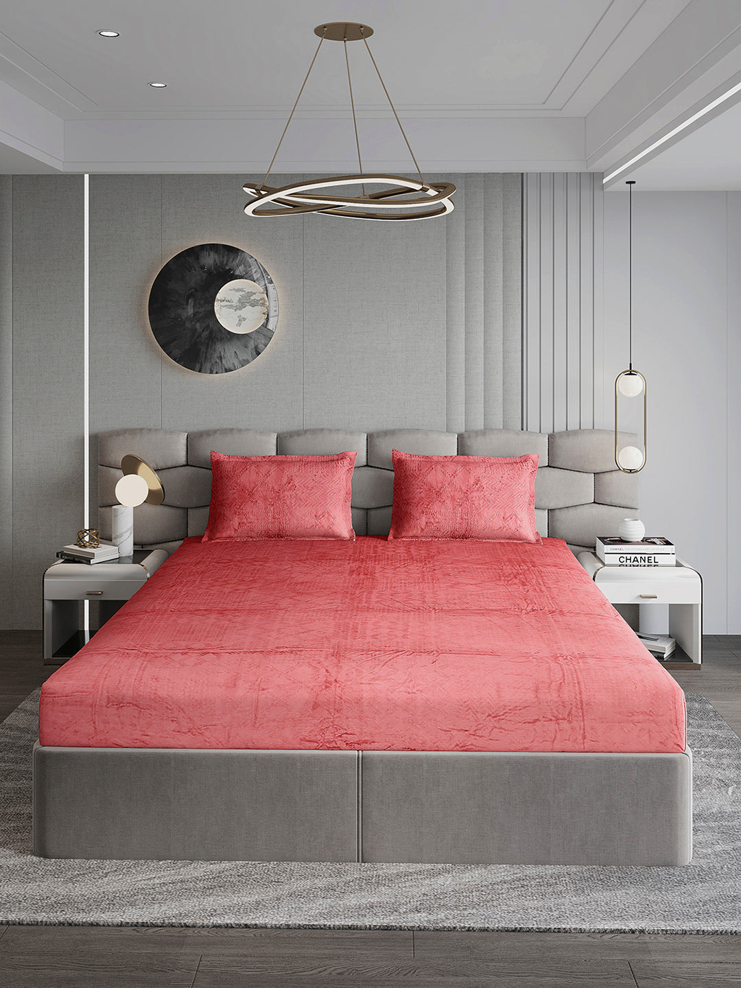 267 GSM 100% Polyester King Bed 1 Bedsheet with 2 Pillow Cover (Master Piece)