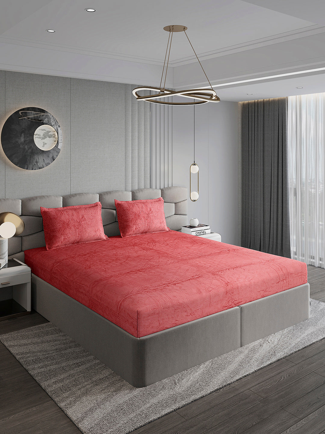 267 GSM 100% Polyester King Bed 1 Bedsheet with 2 Pillow Cover (Master Piece)