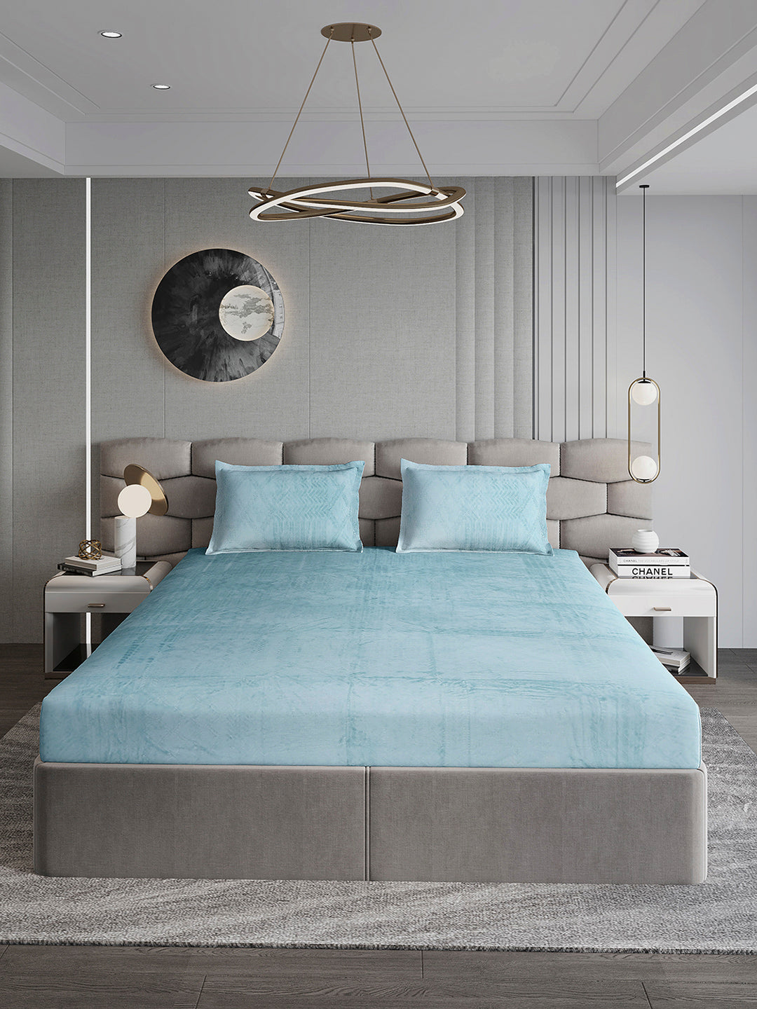 267 GSM 100% Polyester King Bed 1 Bedsheet with 2 Pillow Cover (Master Piece)