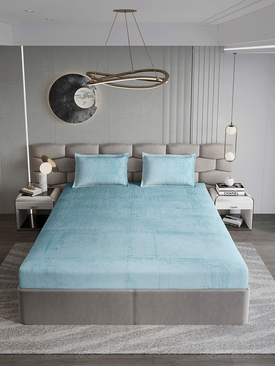 267 GSM 100% Polyester King Bed 1 Bedsheet with 2 Pillow Cover (Master Piece)