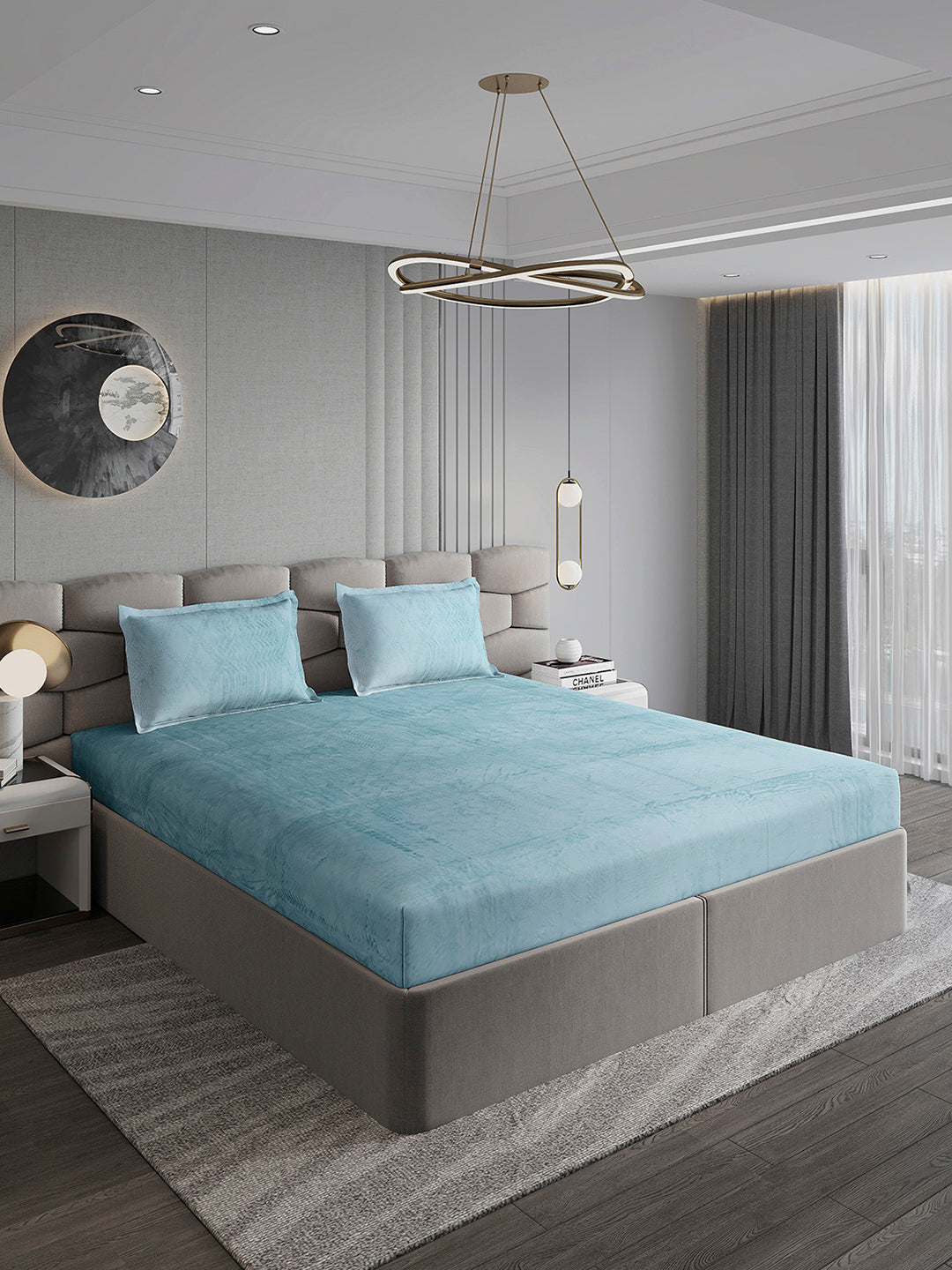 267 GSM 100% Polyester King Bed 1 Bedsheet with 2 Pillow Cover (Master Piece)