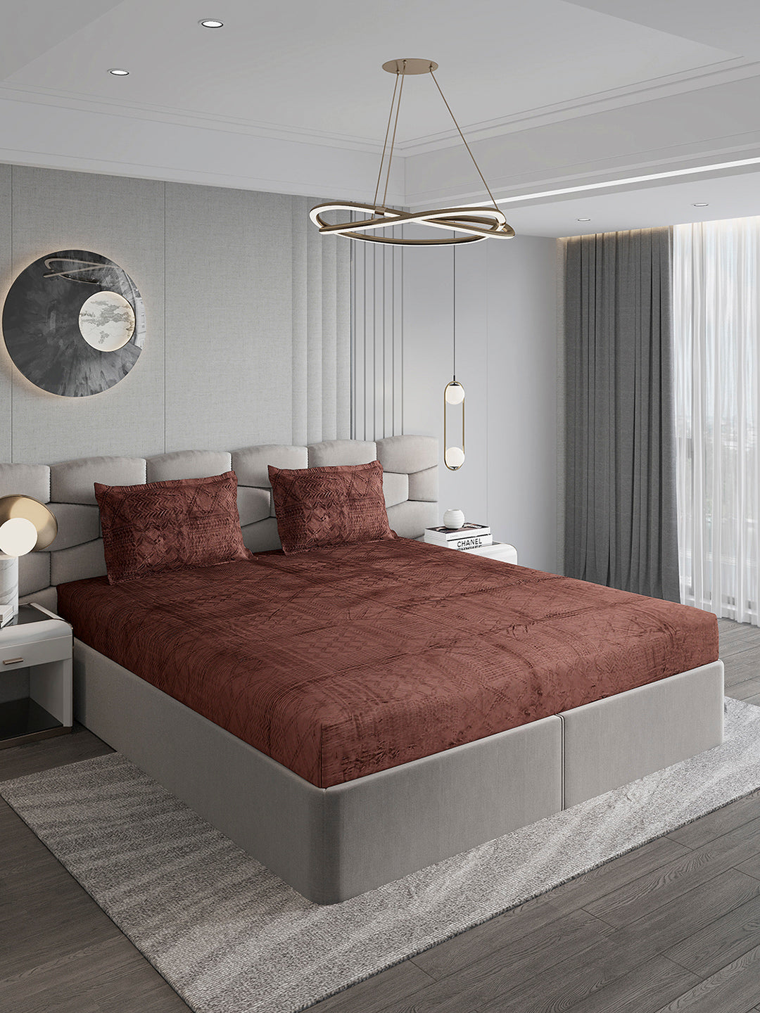 267 GSM 100% Polyester King Bed 1 Bedsheet with 2 Pillow Cover (Master Piece)