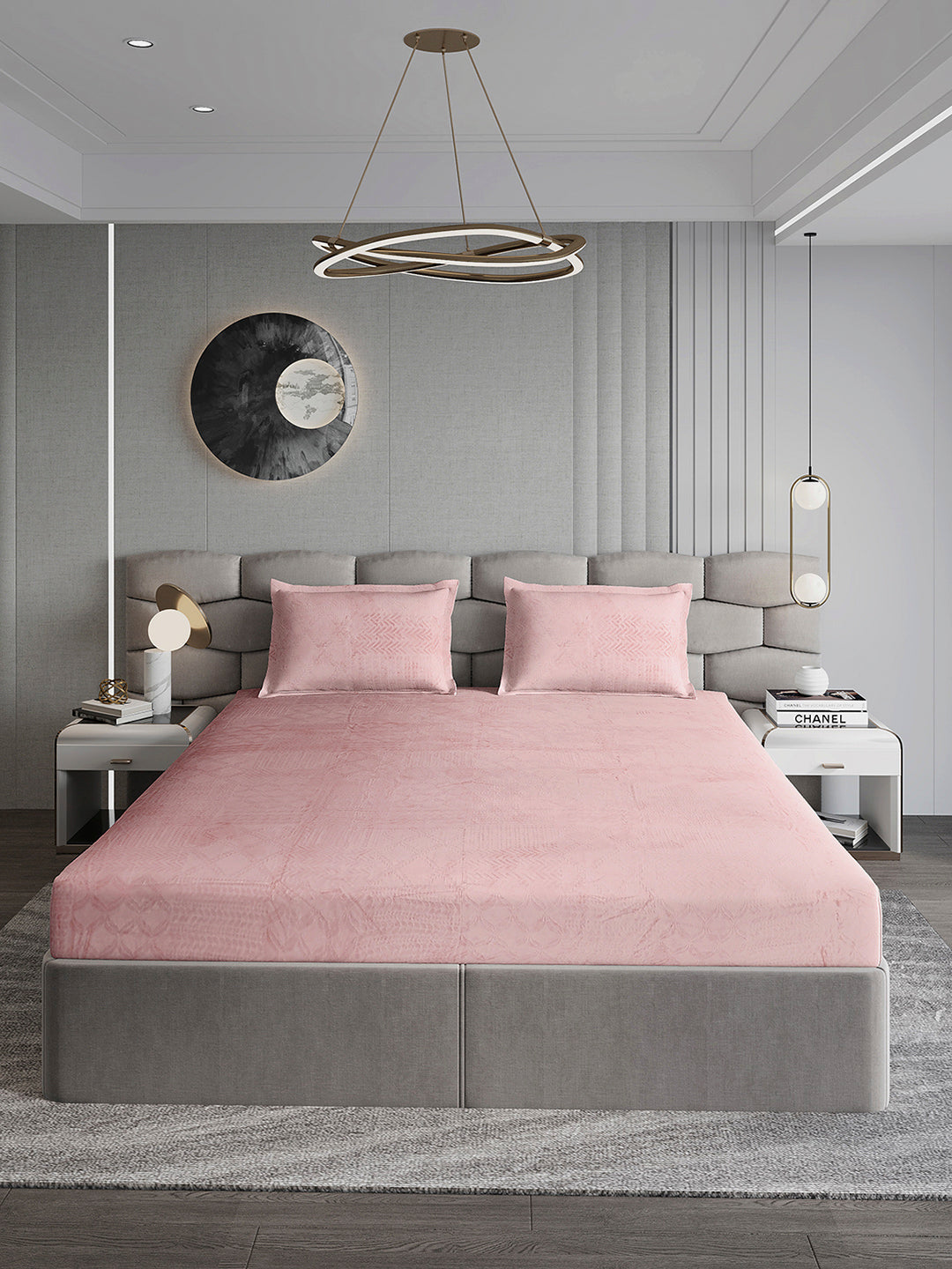 267 GSM 100% Polyester King Bed 1 Bedsheet with 2 Pillow Cover (Master Piece)