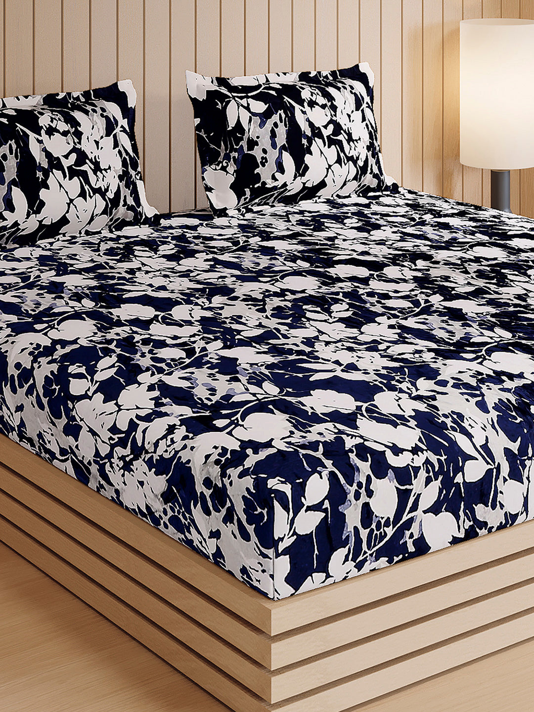 904 GSM 100% Polyester Double Bed 1 Bedsheet, 1 Duvet Cover & 2 Pillow Cover (Meteor 4 Pcs Set)