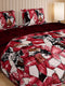 904 GSM 100% Polyester Double Bed 1 Bedsheet, 1 Duvet Cover & 2 Pillow Cover (Meteor 4 Pcs Set)