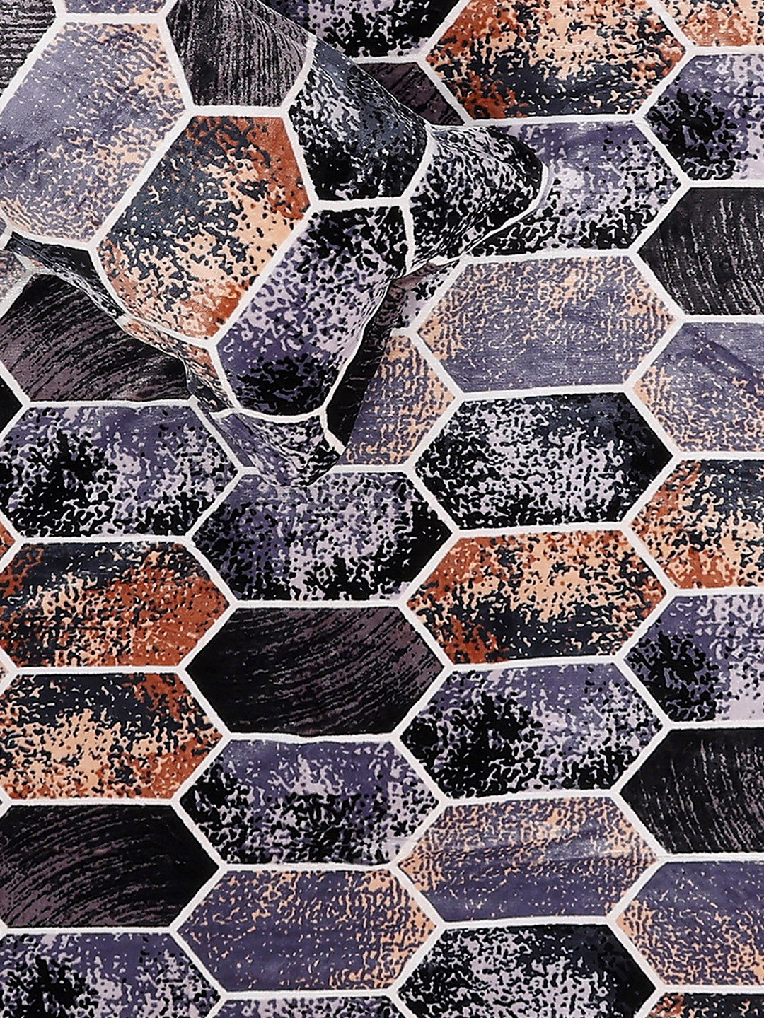 904 GSM 100% Polyester Double Bed 1 Bedsheet, 1 Duvet Cover & 2 Pillow Cover (Meteor 4 Pcs Set)