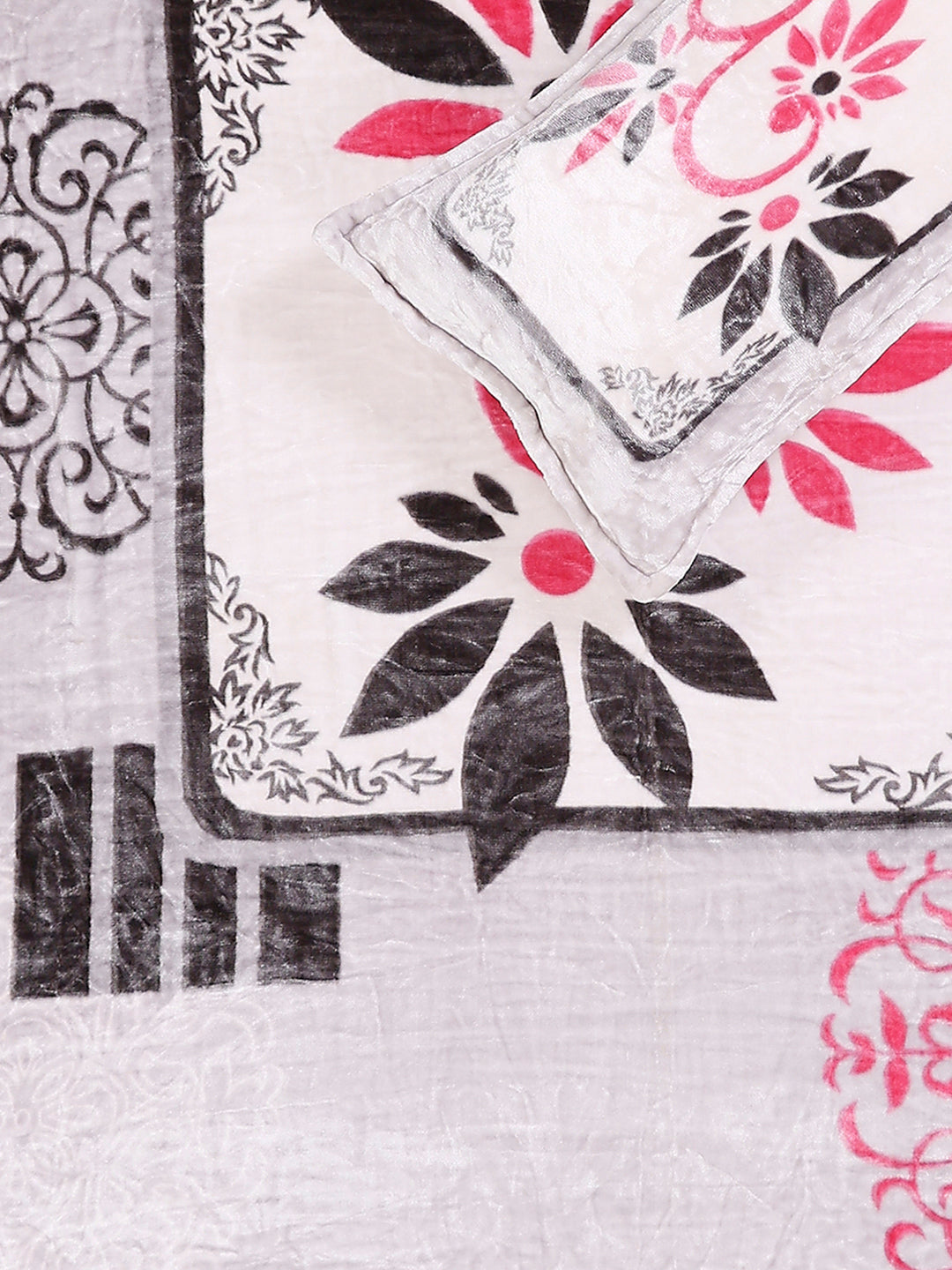 331 GSM 100% Polyester Double Bed 1 Bedsheet with 2 Pillow Cover (Miranda)