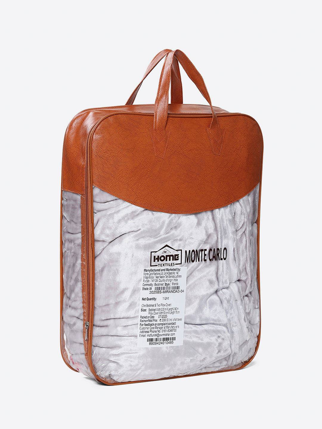 331 GSM 100% Polyester Double Bed 1 Bedsheet with 2 Pillow Cover (Miranda)