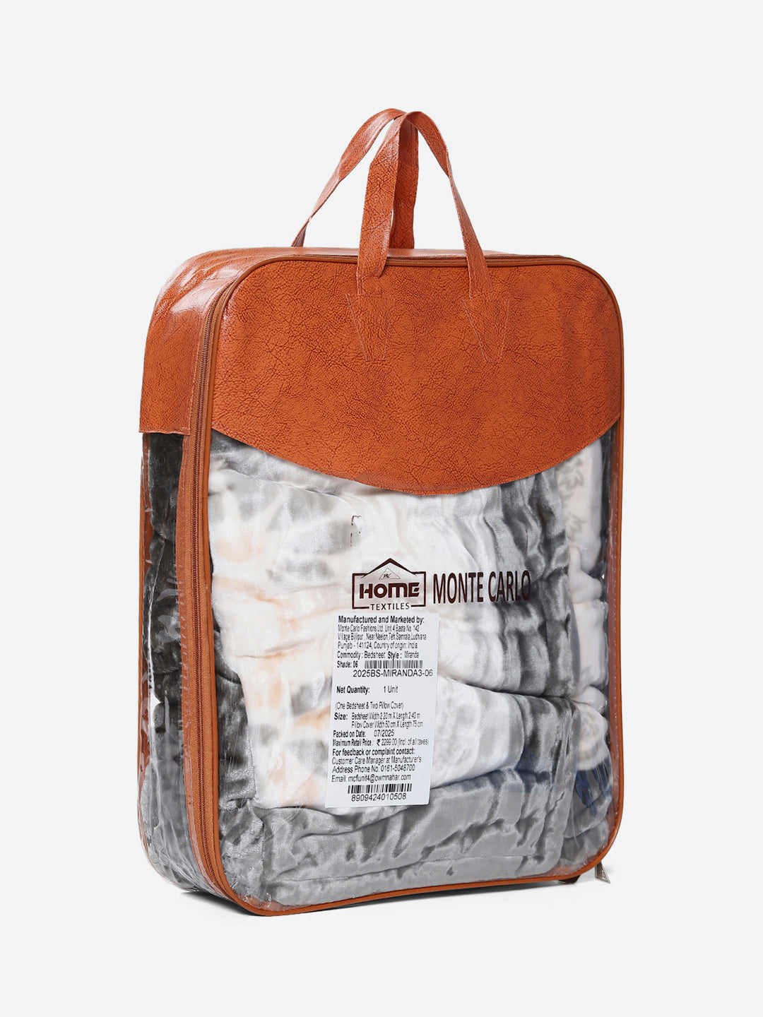 331 GSM 100% Polyester Double Bed 1 Bedsheet with 2 Pillow Cover (Miranda)