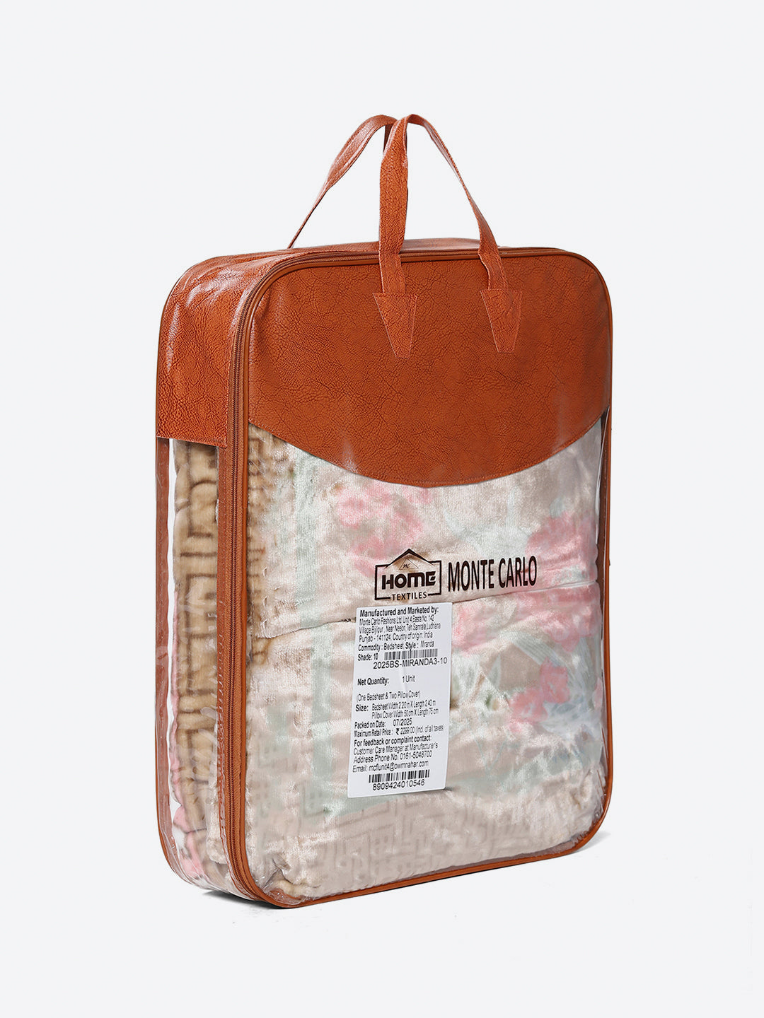 331 GSM 100% Polyester Double Bed 1 Bedsheet with 2 Pillow Cover (Miranda)