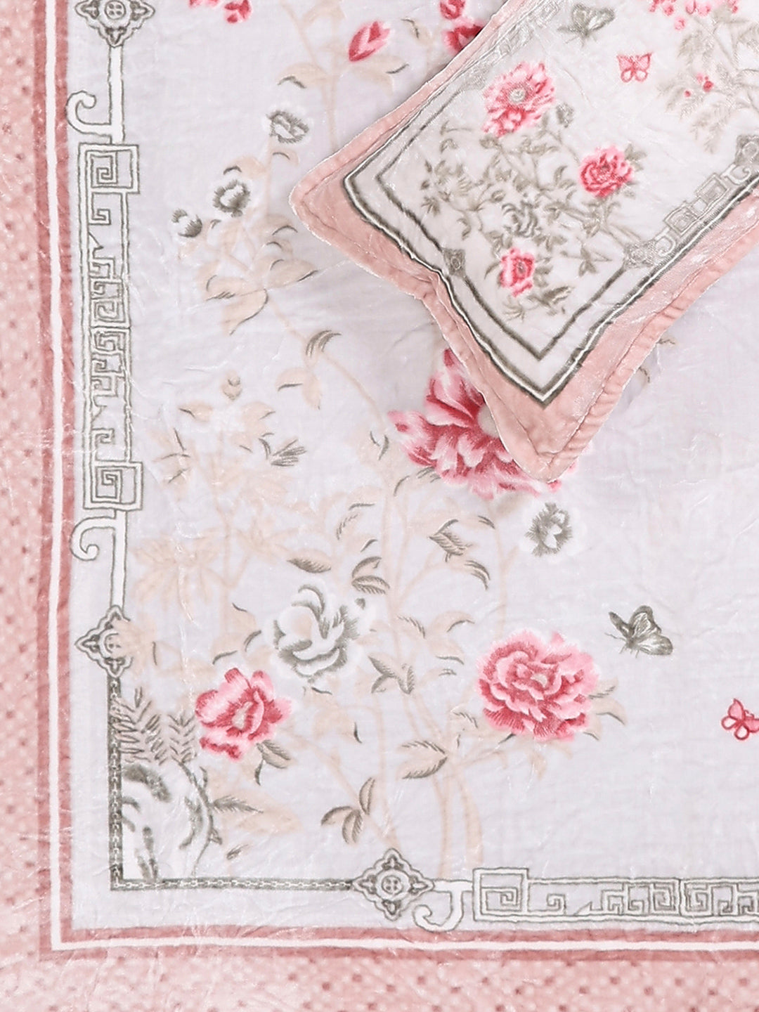 331 GSM 100% Polyester Double Bed 1 Bedsheet with 2 Pillow Cover (Miranda)