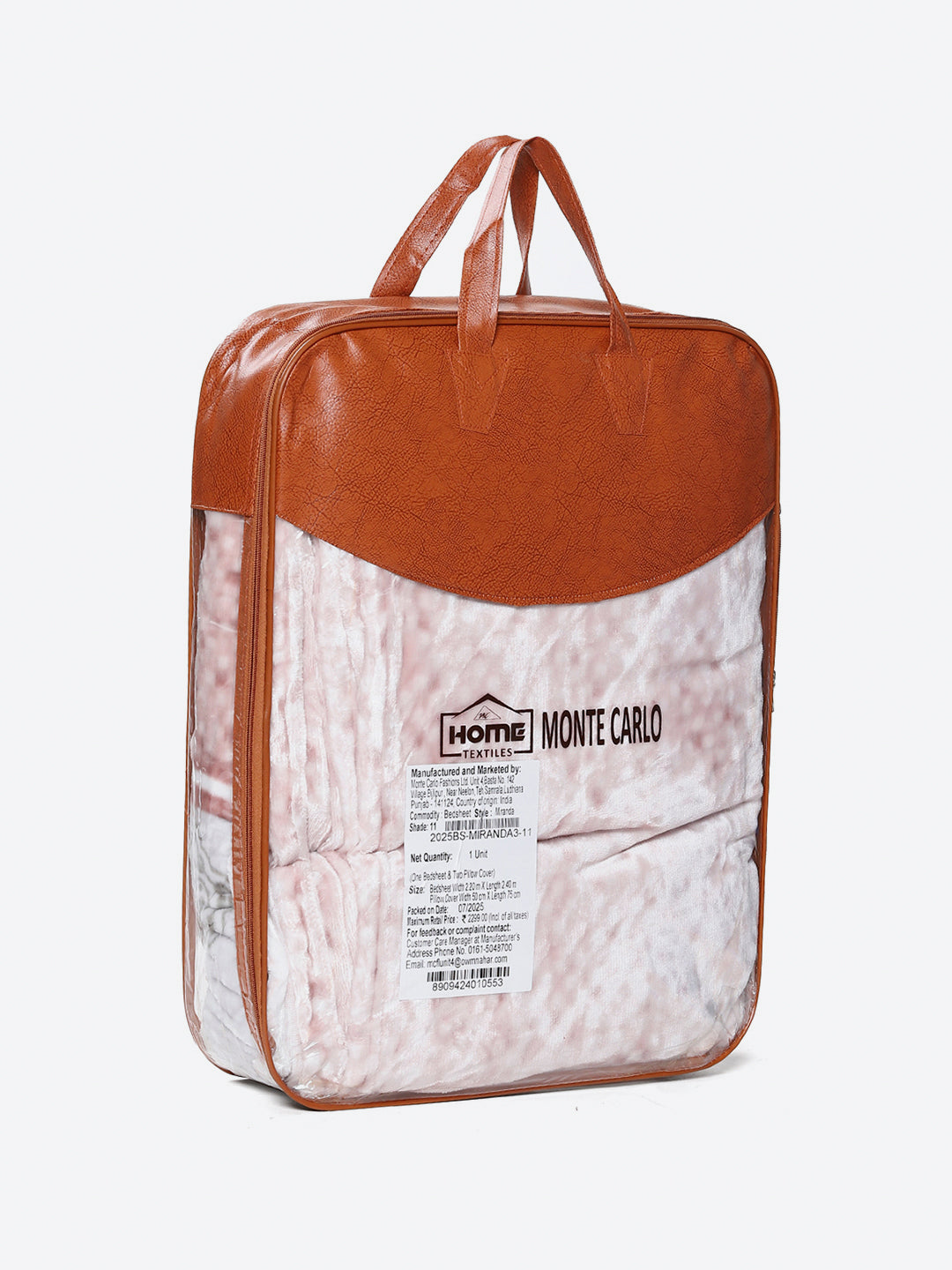 331 GSM 100% Polyester Double Bed 1 Bedsheet with 2 Pillow Cover (Miranda)