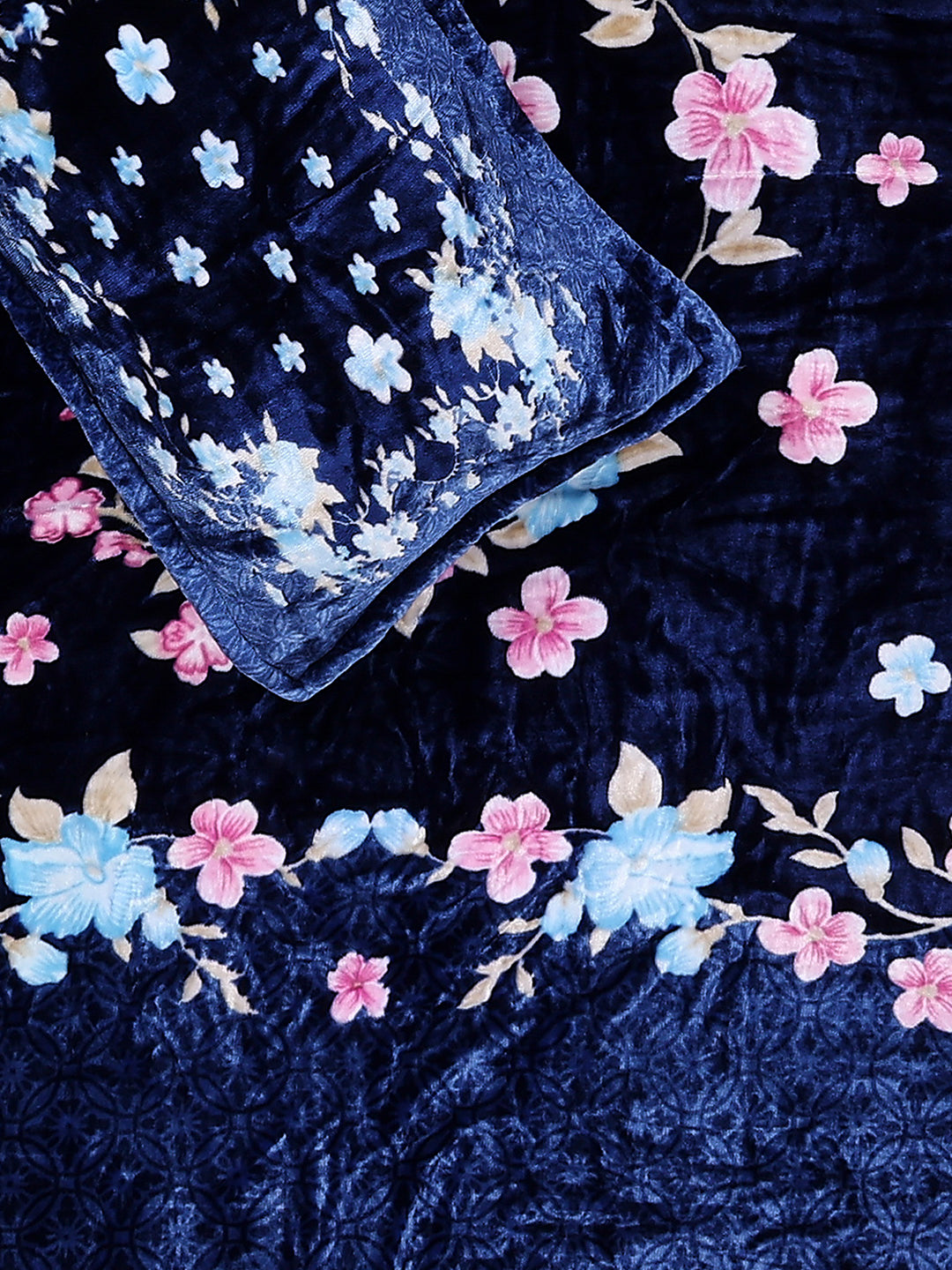 331 GSM 100% Polyester Double Bed 1 Bedsheet with 2 Pillow Cover (Miranda)