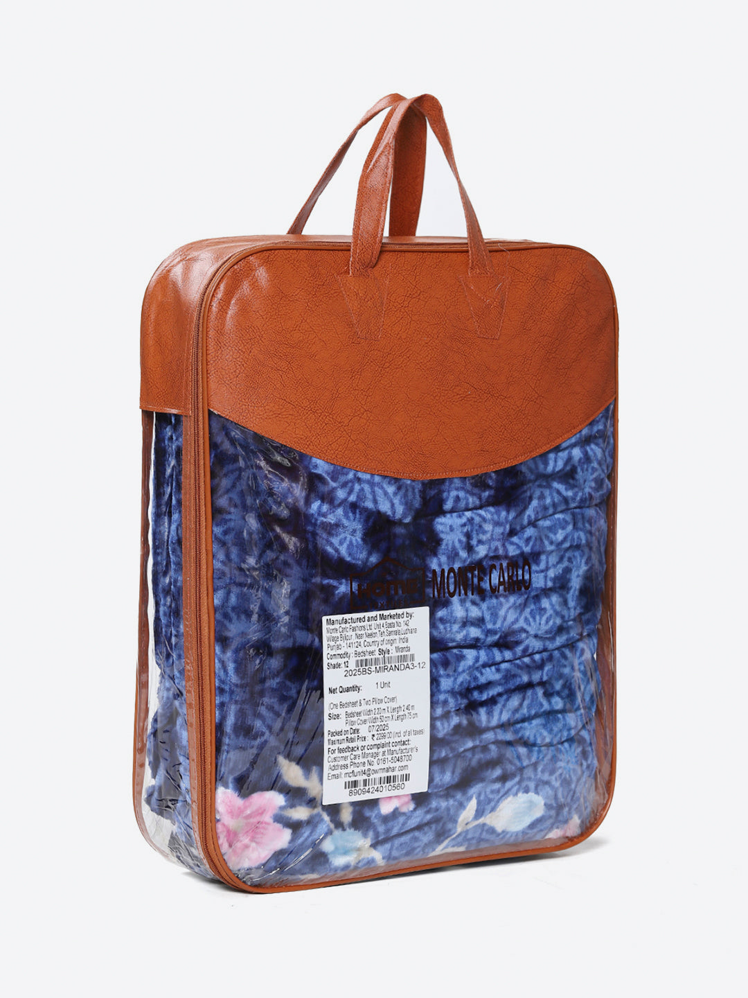 331 GSM 100% Polyester Double Bed 1 Bedsheet with 2 Pillow Cover (Miranda)