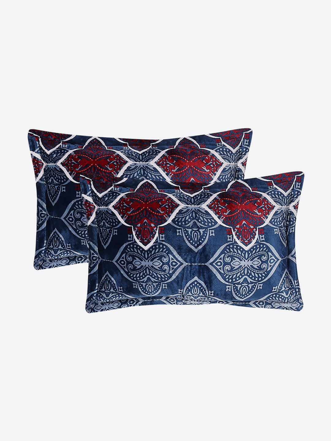 487 GSM 100% Polyester Double Bed 1 Bedsheet, 2 Pillow Cover & 2 Cushion Case (Pristine 4 Pcs Set)