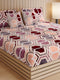 487 GSM 100% Polyester Double Bed 1 Bedsheet, 2 Pillow Cover & 2 Cushion Case (Pristine 4 Pcs Set)