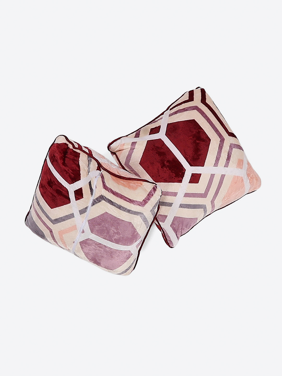 487 GSM 100% Polyester Double Bed 1 Bedsheet, 2 Pillow Cover & 2 Cushion Case (Pristine 4 Pcs Set)