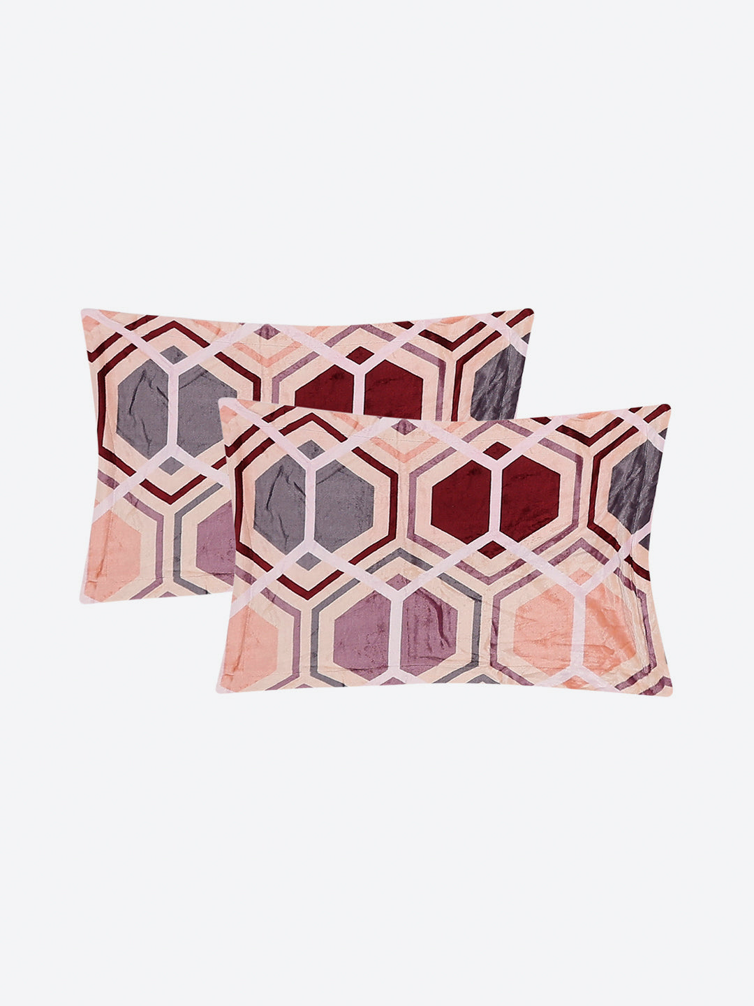 487 GSM 100% Polyester Double Bed 1 Bedsheet, 2 Pillow Cover & 2 Cushion Case (Pristine 4 Pcs Set)