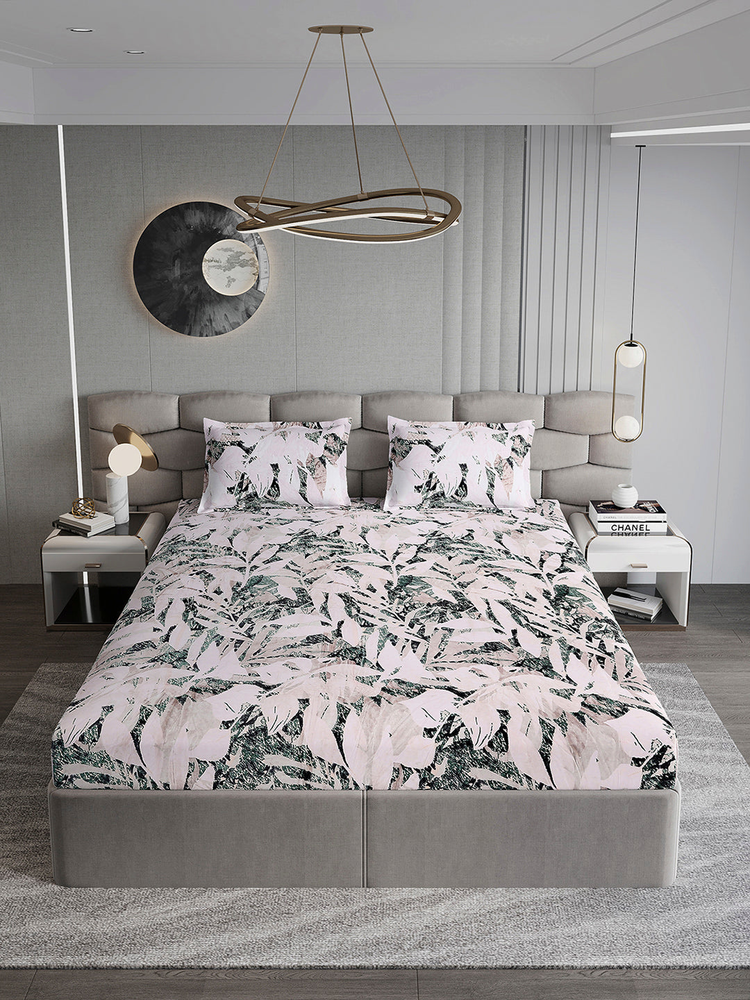 371 GSM Polyester King Bed 1 Bedsheet with 2 Pillow Cover (Rubina King)