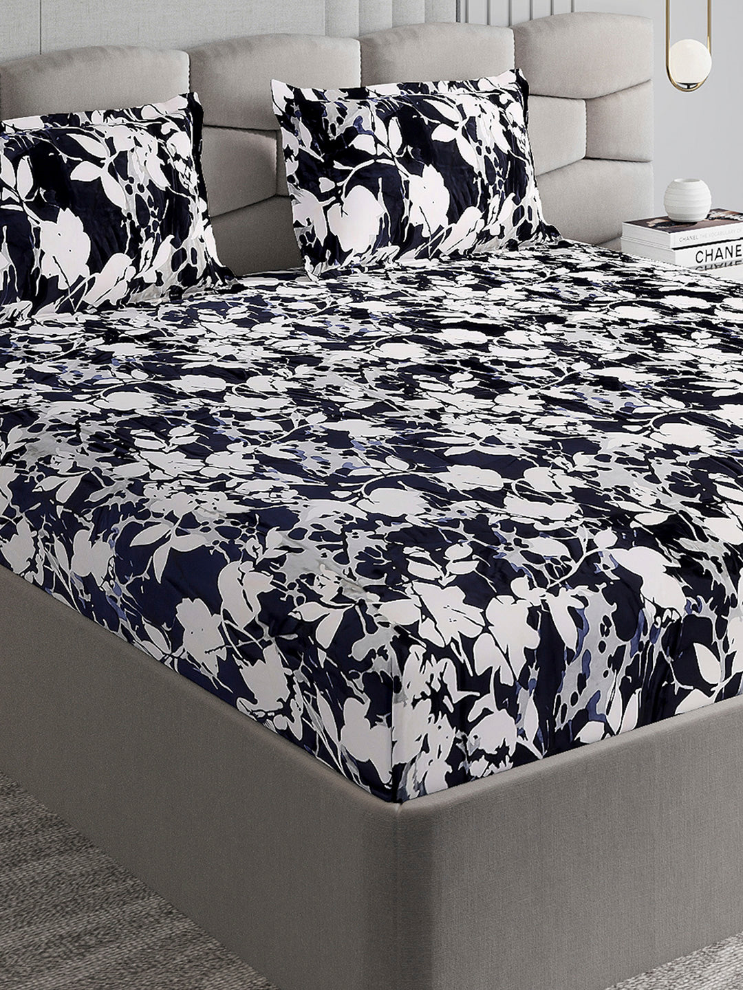 371 GSM 100% Polyester King Bed 1 Bedsheet with 2 Pillow Cover (Rubina King)