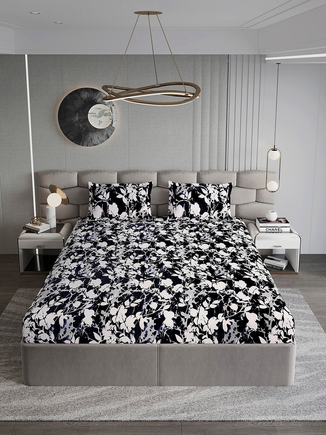 371 GSM Polyester King Bed 1 Bedsheet with 2 Pillow Cover (Rubina King)