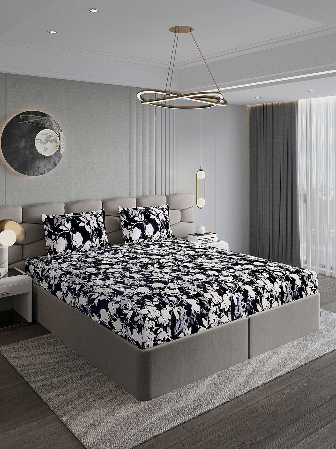 371 GSM Polyester King Bed 1 Bedsheet with 2 Pillow Cover (Rubina King)