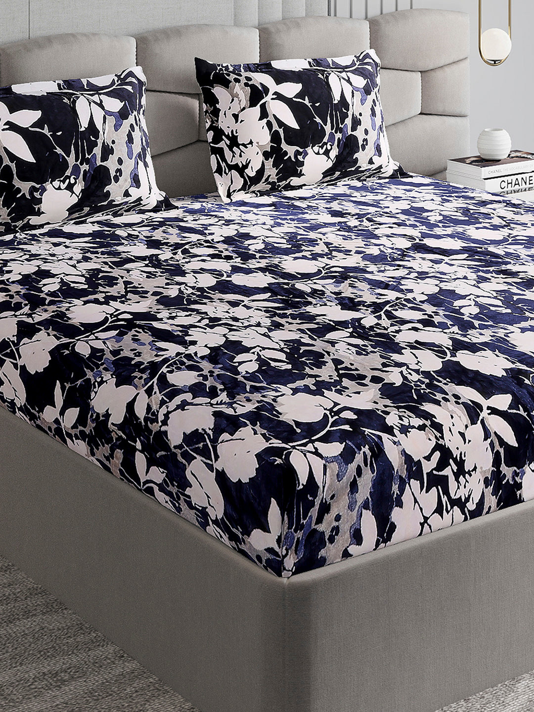 404 GSM Polyester Double Bed 1 Bedsheet with 2 Pillow Cover (Ruby Gold)