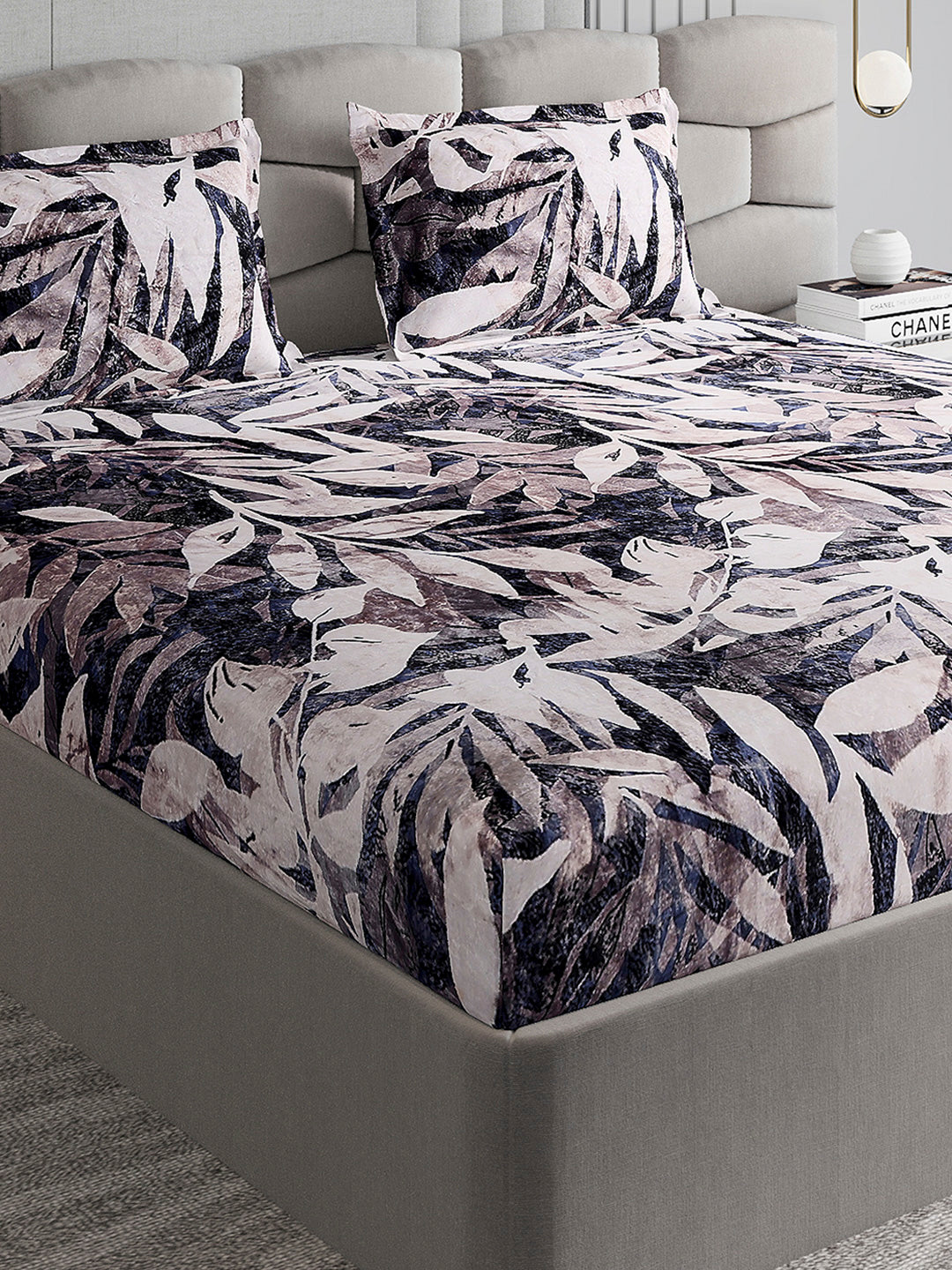 404 GSM Polyester Double Bed 1 Bedsheet with 2 Pillow Cover (Ruby Gold)