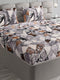 404 GSM Polyester Double Bed 1 Bedsheet with 2 Pillow Cover (Ruby Gold)