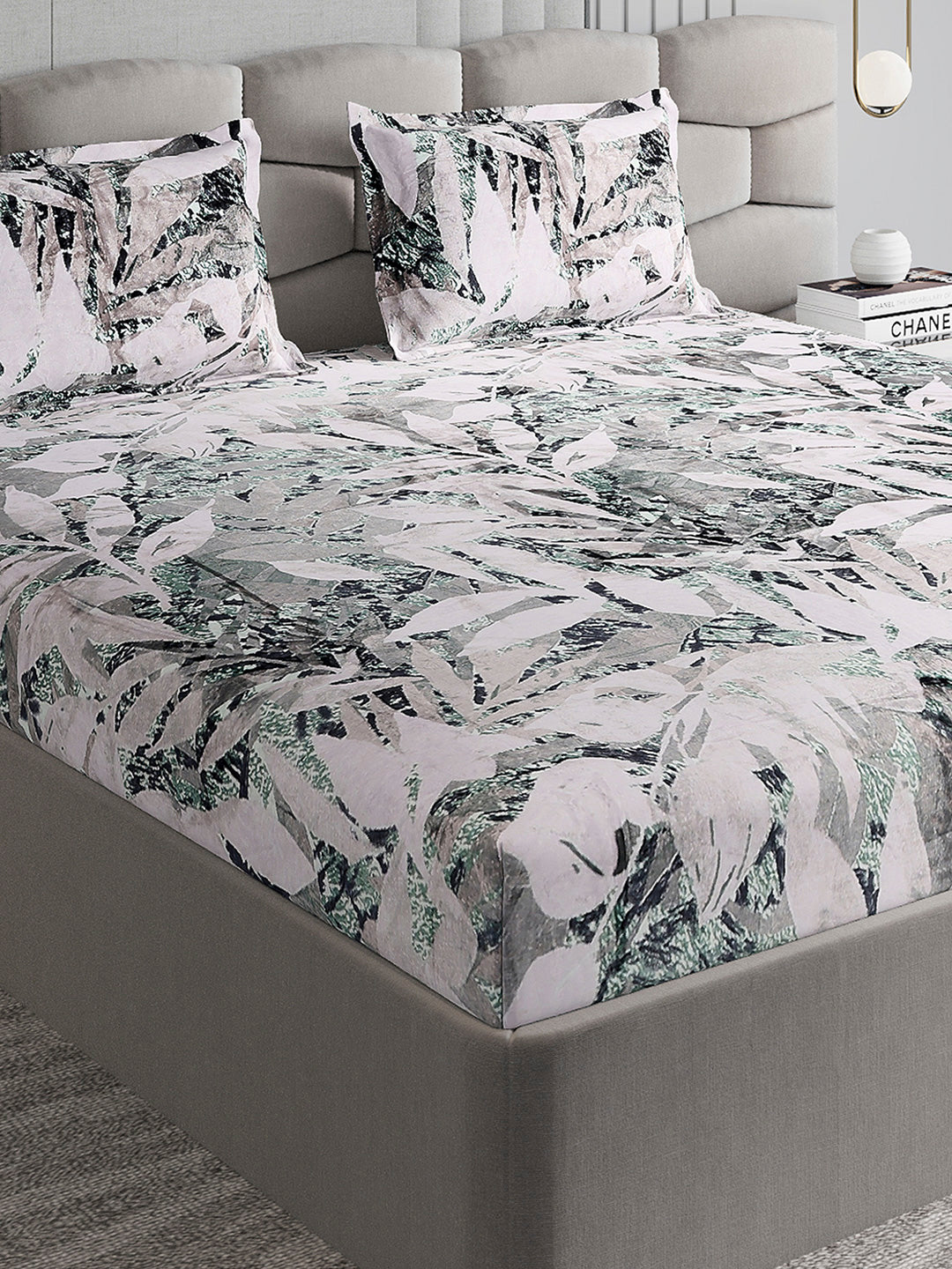404 GSM Polyester Double Bed 1 Bedsheet with 2 Pillow Cover (Ruby Gold)