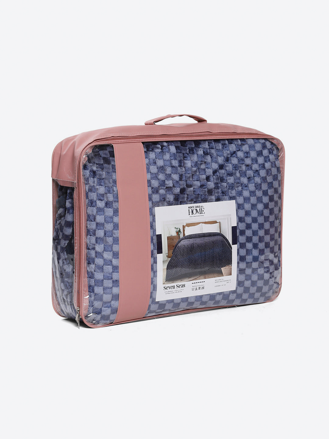 393 GSM 100% Polyester King Bed 1 Bedsheet with 2 Pillow Cover (Seven Seas)