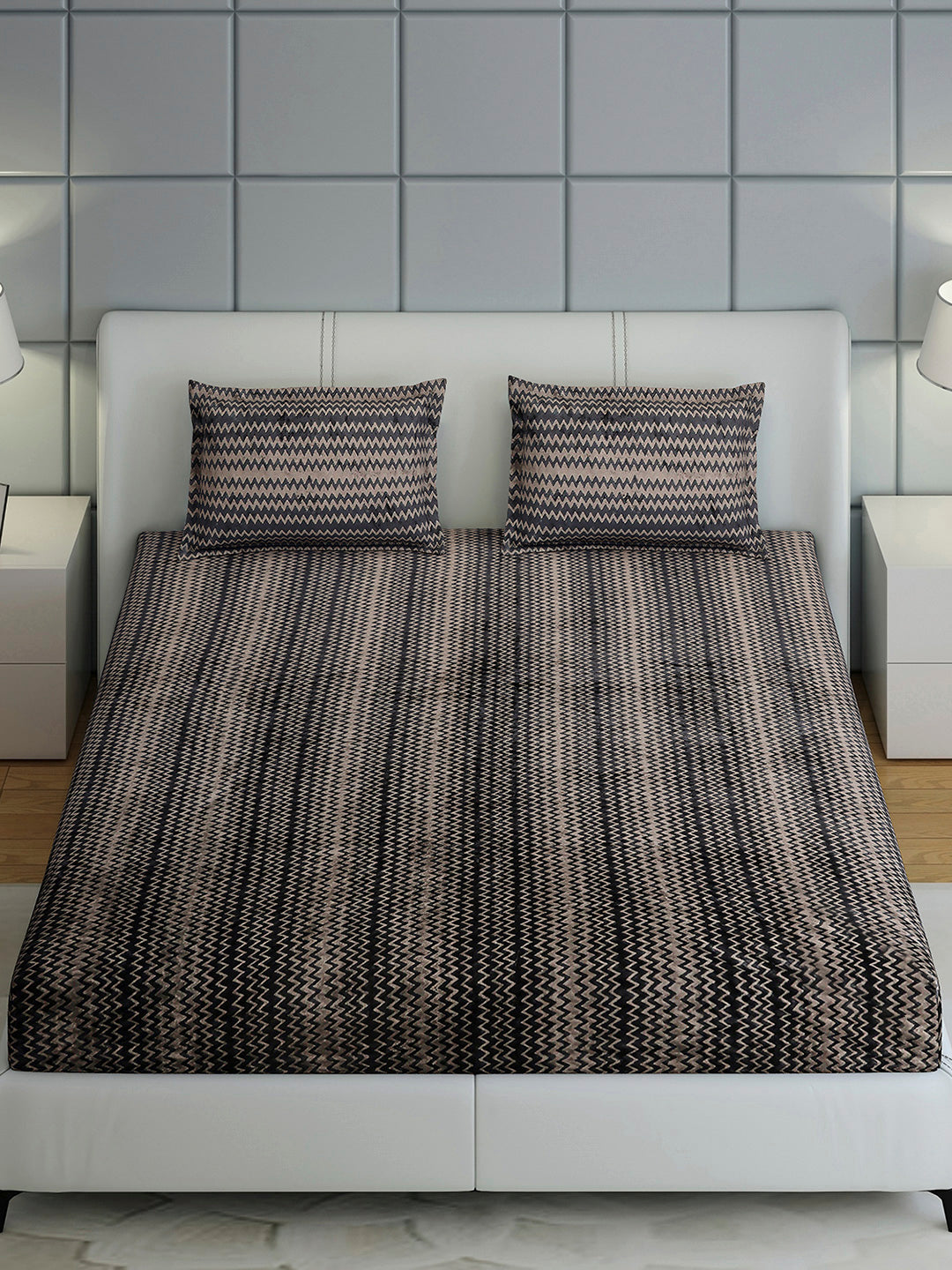 393 GSM Polyester King Bed 1 Bedsheet with 2 Pillow Cover (Spherix)