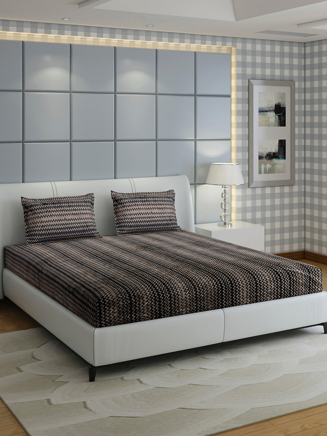 393 GSM Polyester King Bed 1 Bedsheet with 2 Pillow Cover (Spherix)