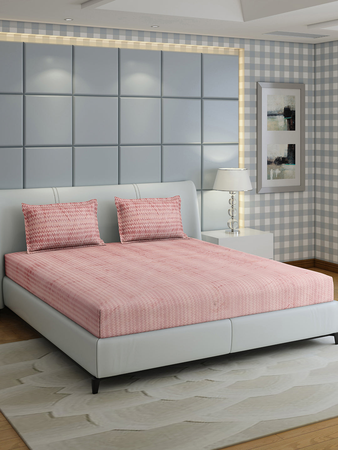 393 GSM Polyester King Bed 1 Bedsheet with 2 Pillow Cover (Spherix)