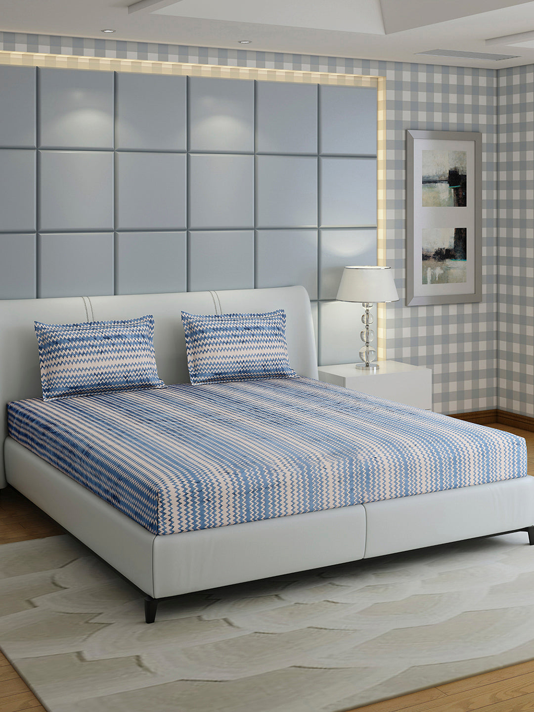393 GSM Polyester King Bed 1 Bedsheet with 2 Pillow Cover (Spherix)