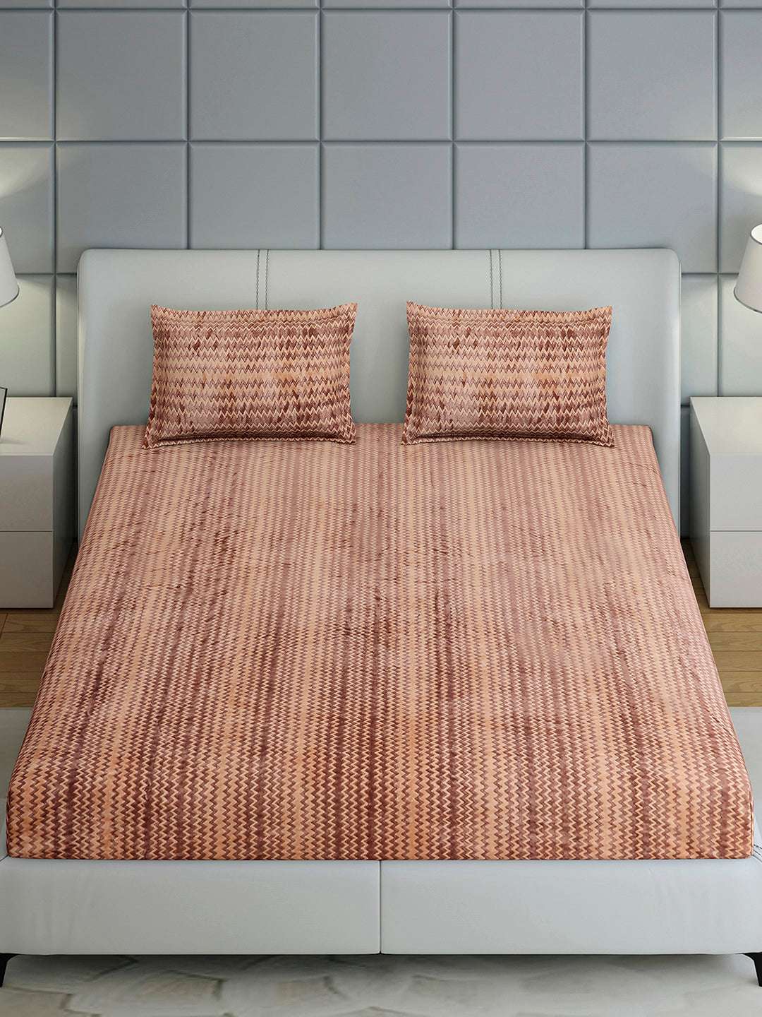 393 GSM Polyester King Bed 1 Bedsheet with 2 Pillow Cover (Spherix)