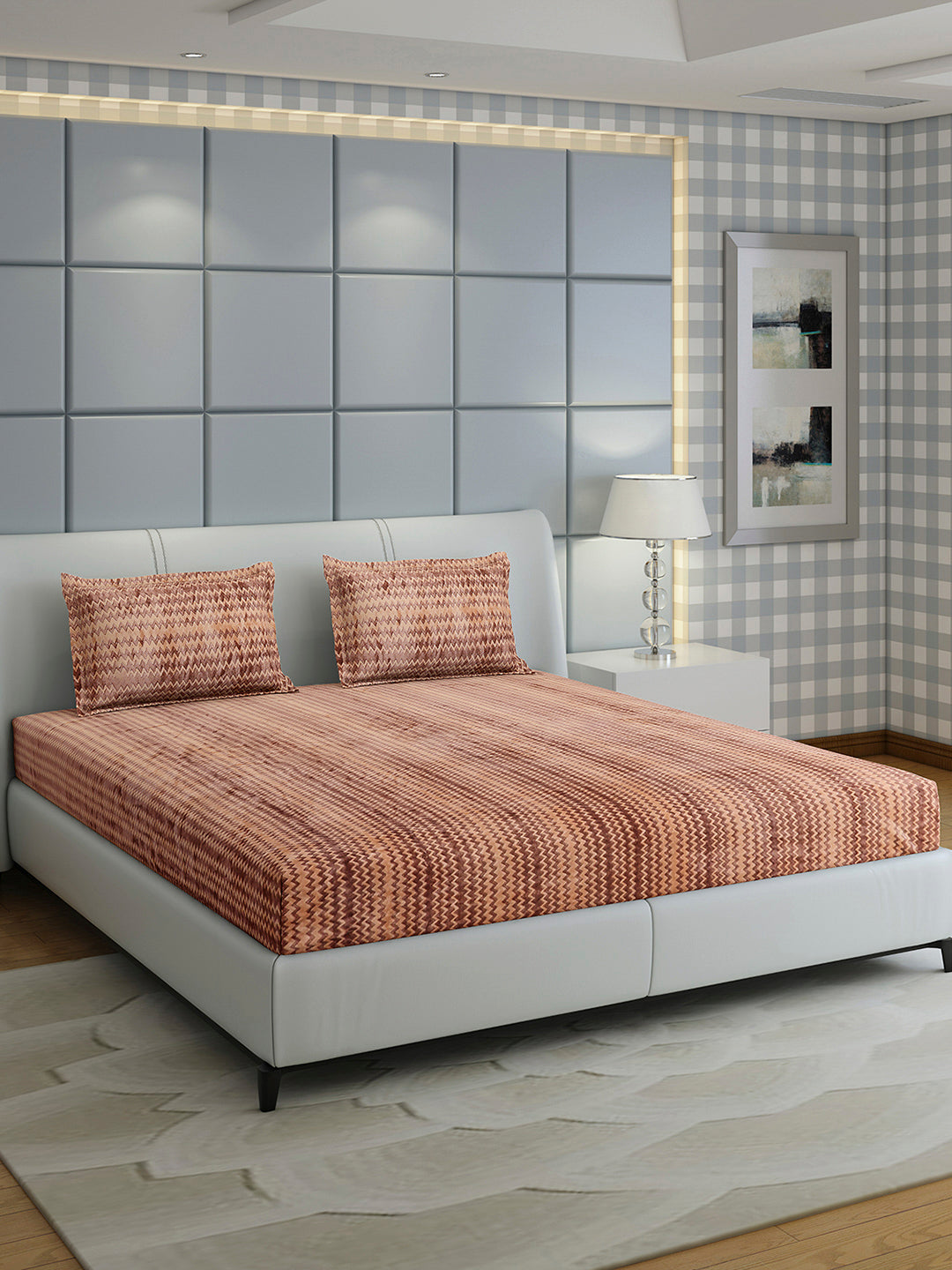 393 GSM Polyester King Bed 1 Bedsheet with 2 Pillow Cover (Spherix)