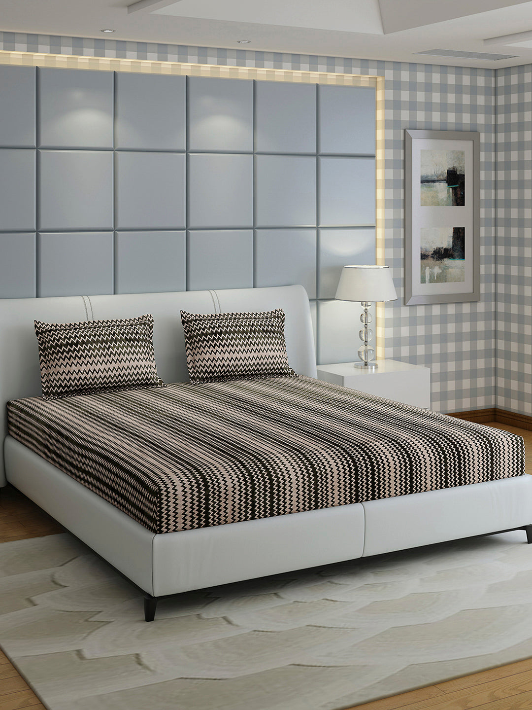 393 GSM Polyester King Bed 1 Bedsheet with 2 Pillow Cover (Spherix)