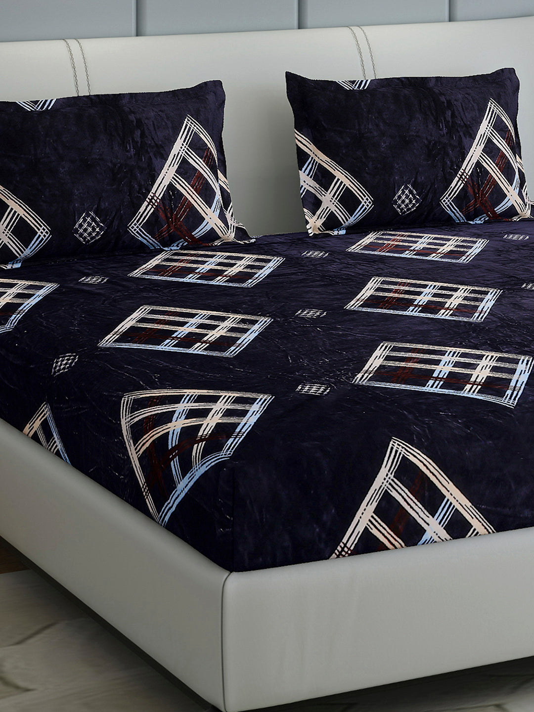 247 GSM 100% Polyester King Bed 1 Bedsheet with 2 Pillow Cover (Teresa)