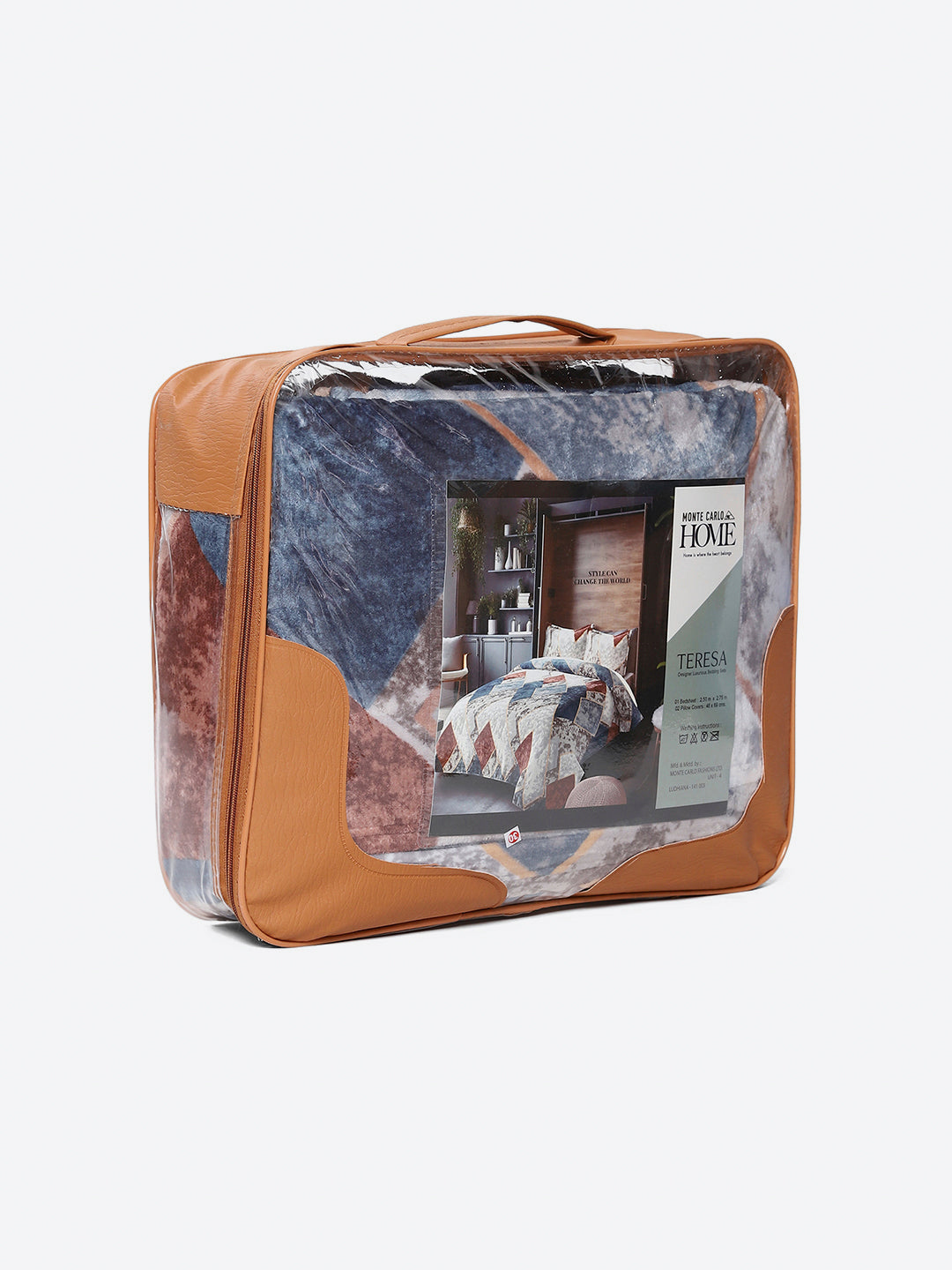 247 GSM 100% Polyester King Bed 1 Bedsheet with 2 Pillow Cover (Teresa)