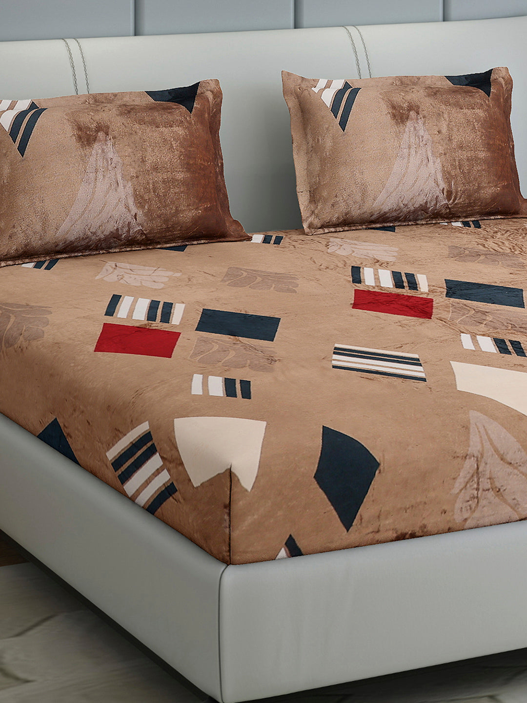 247 GSM 100% Polyester King Bed 1 Bedsheet with 2 Pillow Cover (Teresa)