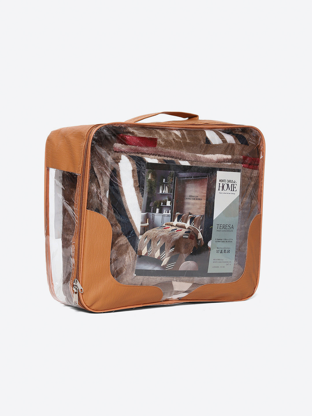 247 GSM 100% Polyester King Bed 1 Bedsheet with 2 Pillow Cover (Teresa)