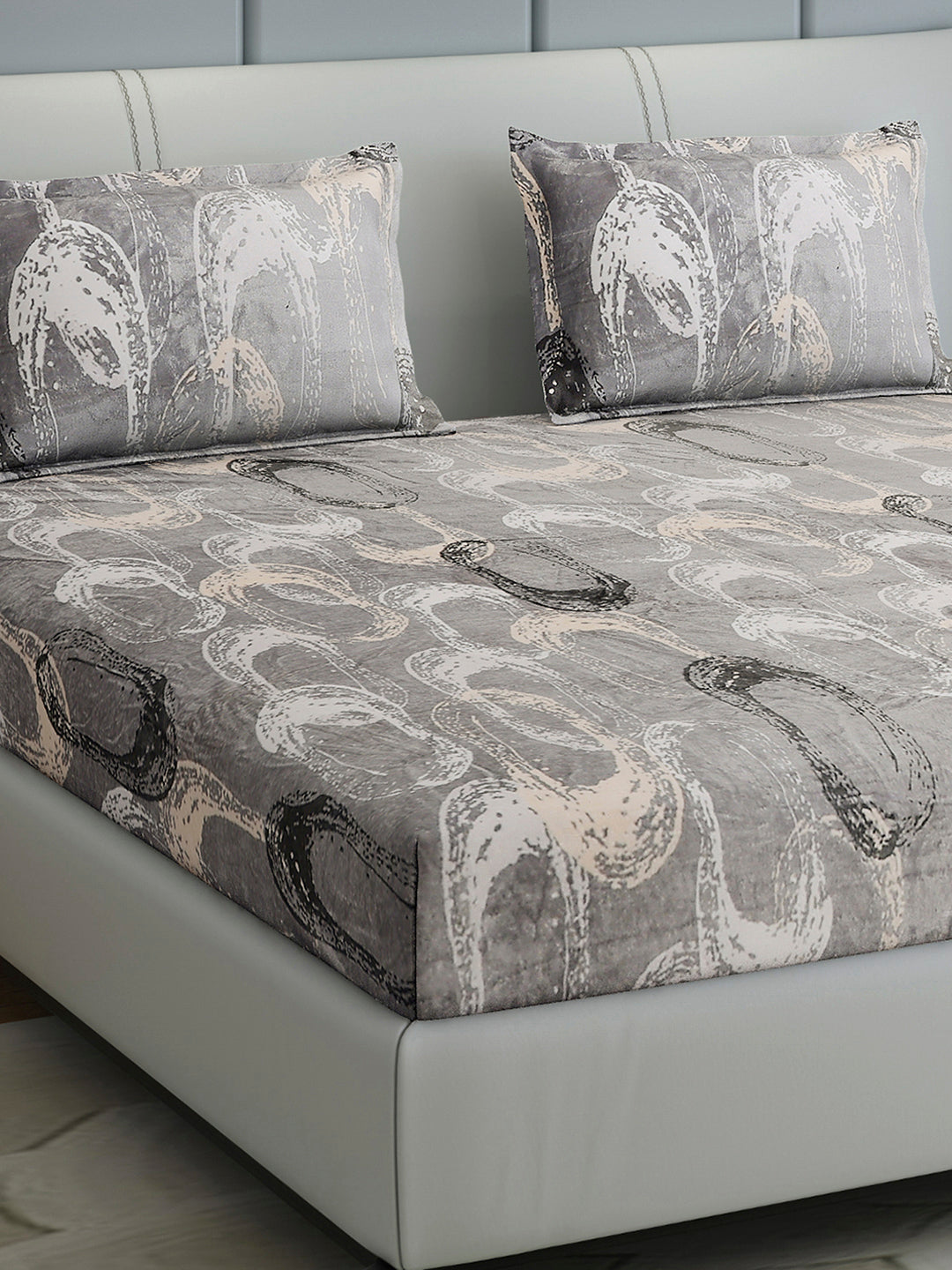 247 GSM 100% Polyester King Bed 1 Bedsheet with 2 Pillow Cover (Teresa)