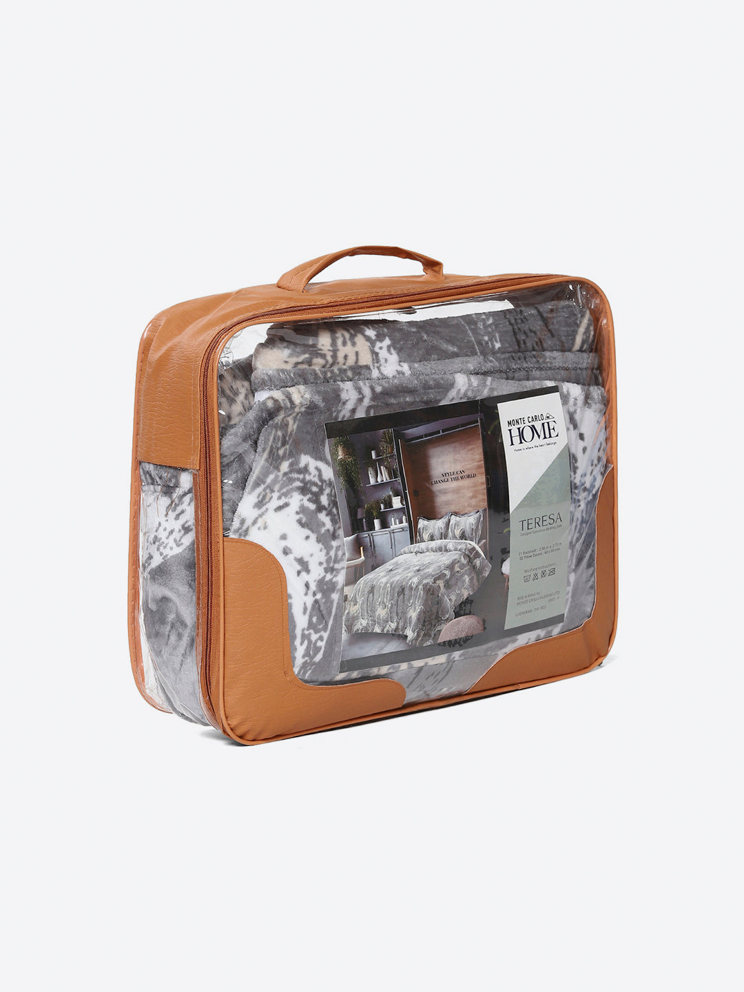 247 GSM 100% Polyester King Bed 1 Bedsheet with 2 Pillow Cover (Teresa)