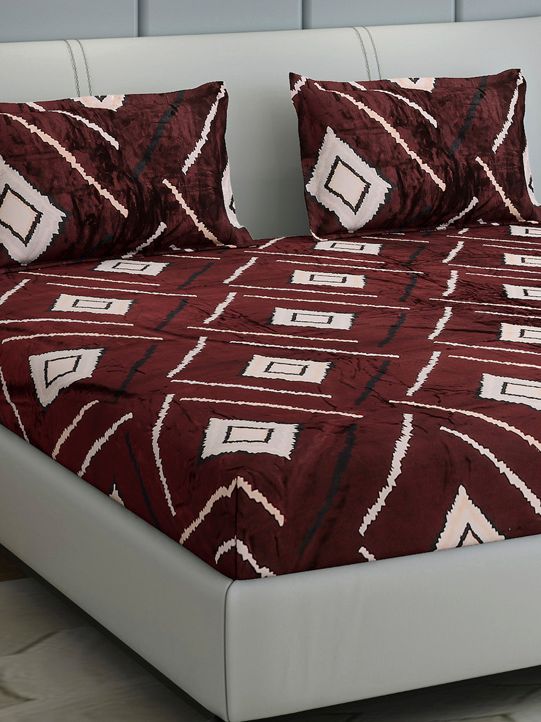 247 GSM 100% Polyester King Bed 1 Bedsheet with 2 Pillow Cover (Teresa)