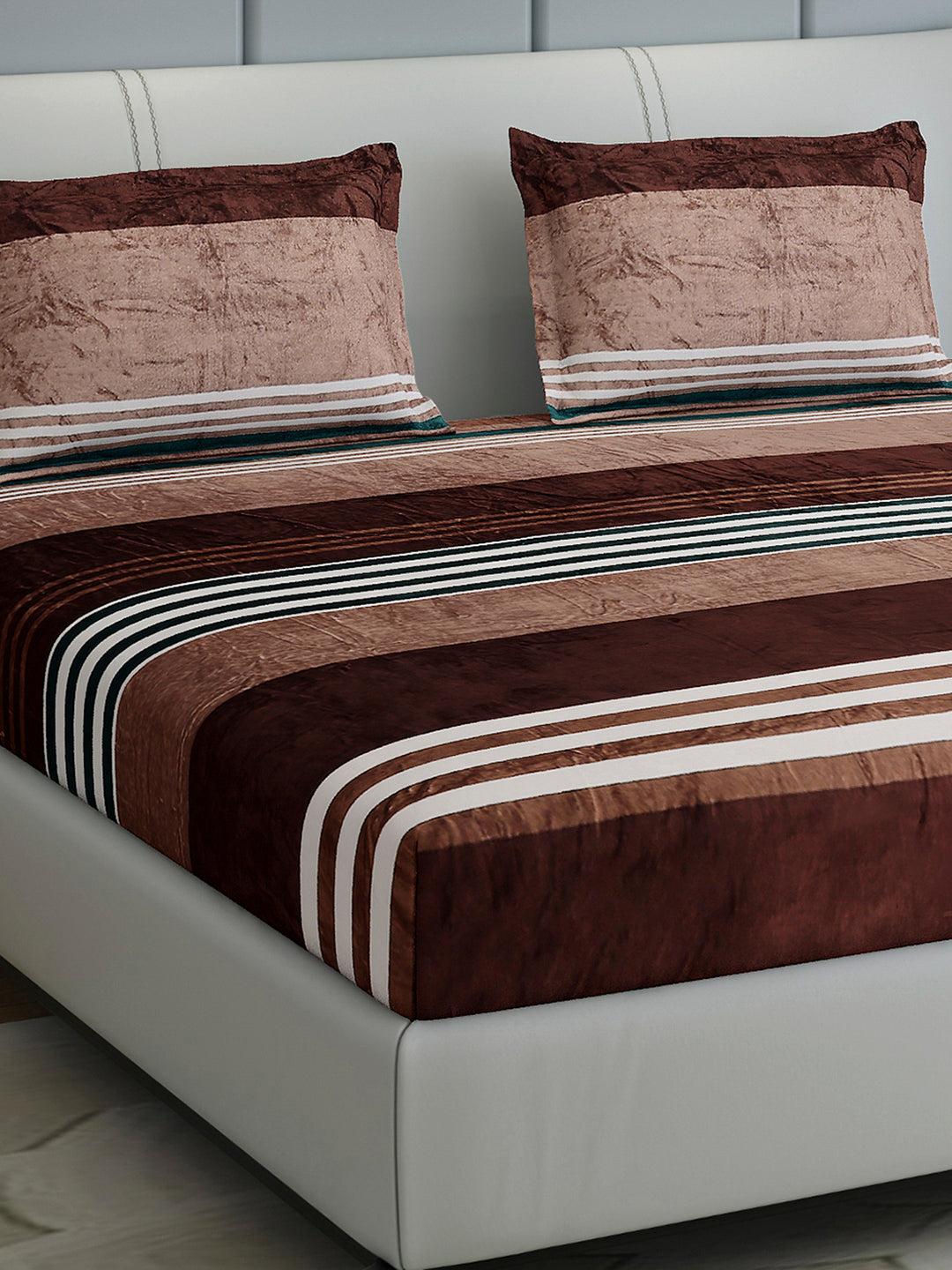 247 GSM 100% Polyester King Bed 1 Bedsheet with 2 Pillow Cover (Teresa)