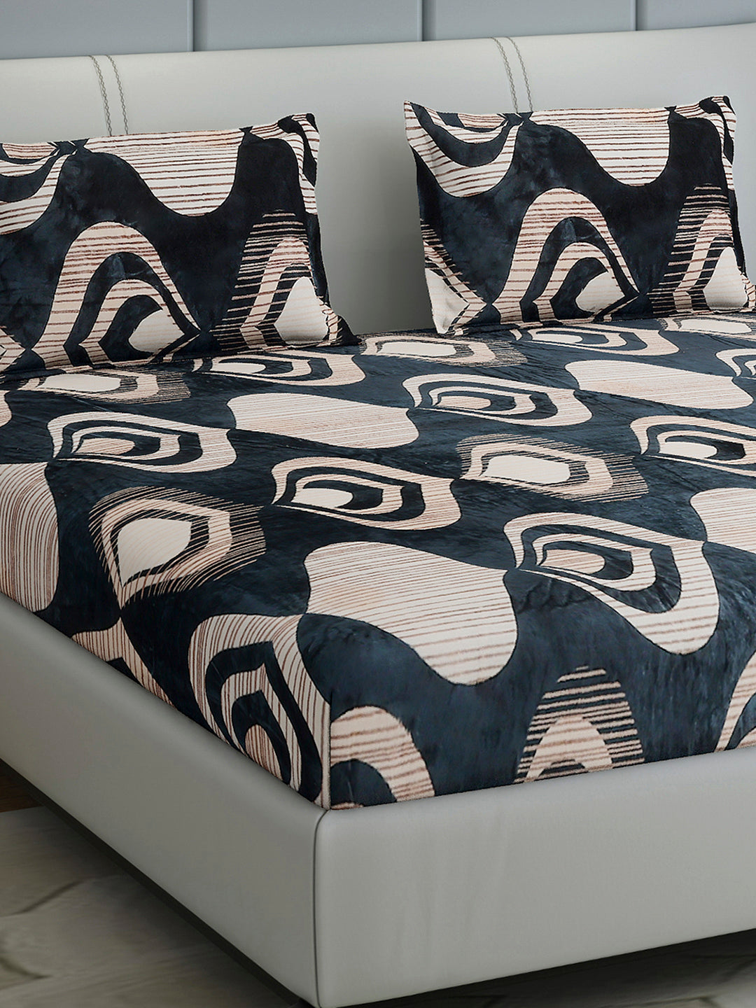 247 GSM 100% Polyester King Bed 1 Bedsheet with 2 Pillow Cover (Teresa)