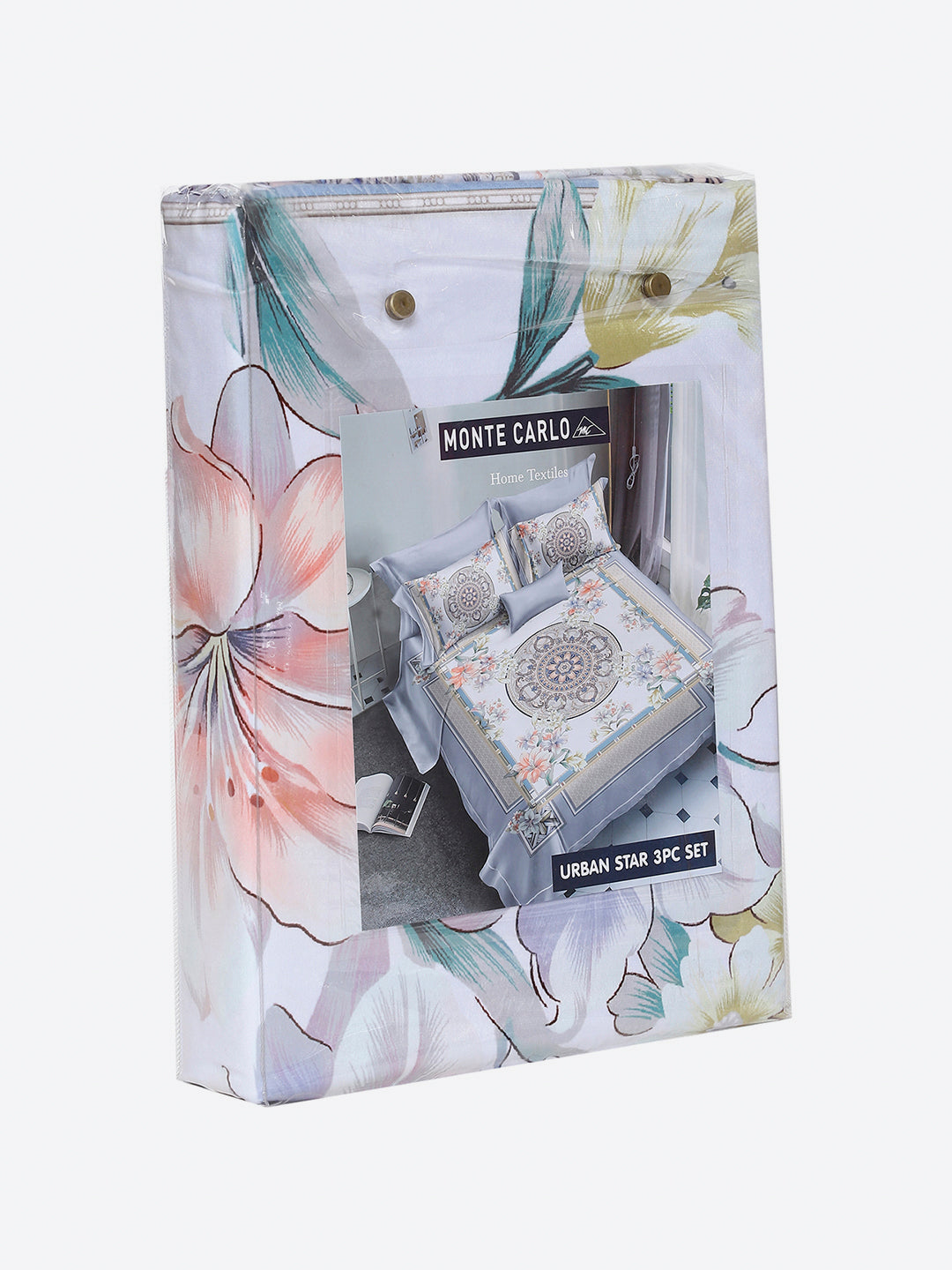 252 GSM 100% Polyester King Bed 1 Bedsheet with 2 Pillow Cover (Urban)