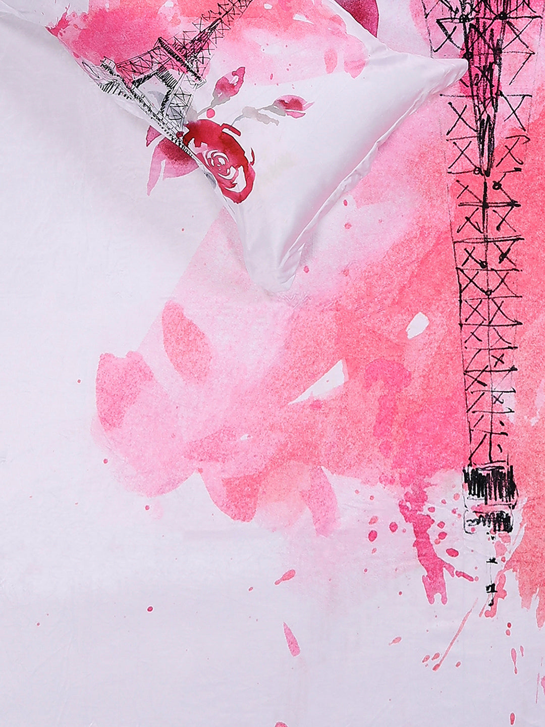 252 GSM 100% Polyester King Bed 1 Bedsheet with 2 Pillow Cover (Urban)